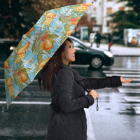 Vintage Hawaii Mango Umbrella Blue Hawaiian Palaka