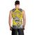 Personalised Happy Niue Constitution Day Men Tank Top Niuean Crab Hiapo Pattern Yellow Version