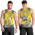 Personalised Happy Niue Constitution Day Men Tank Top Niuean Crab Hiapo Pattern Yellow Version