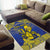 Niue The Rock Area Rug Niuean Crab Hiapo Pattern Blue Version