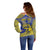 Personalised Niue The Rock Off Shoulder Sweater Niuean Crab Hiapo Pattern Blue Version