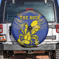 Niue The Rock Spare Tire Cover Niuean Crab Hiapo Pattern Blue Version LT05 Blue - Polynesian Pride