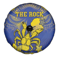 Niue The Rock Spare Tire Cover Niuean Crab Hiapo Pattern Blue Version LT05 - Polynesian Pride