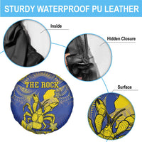 Niue The Rock Spare Tire Cover Niuean Crab Hiapo Pattern Blue Version LT05 - Polynesian Pride