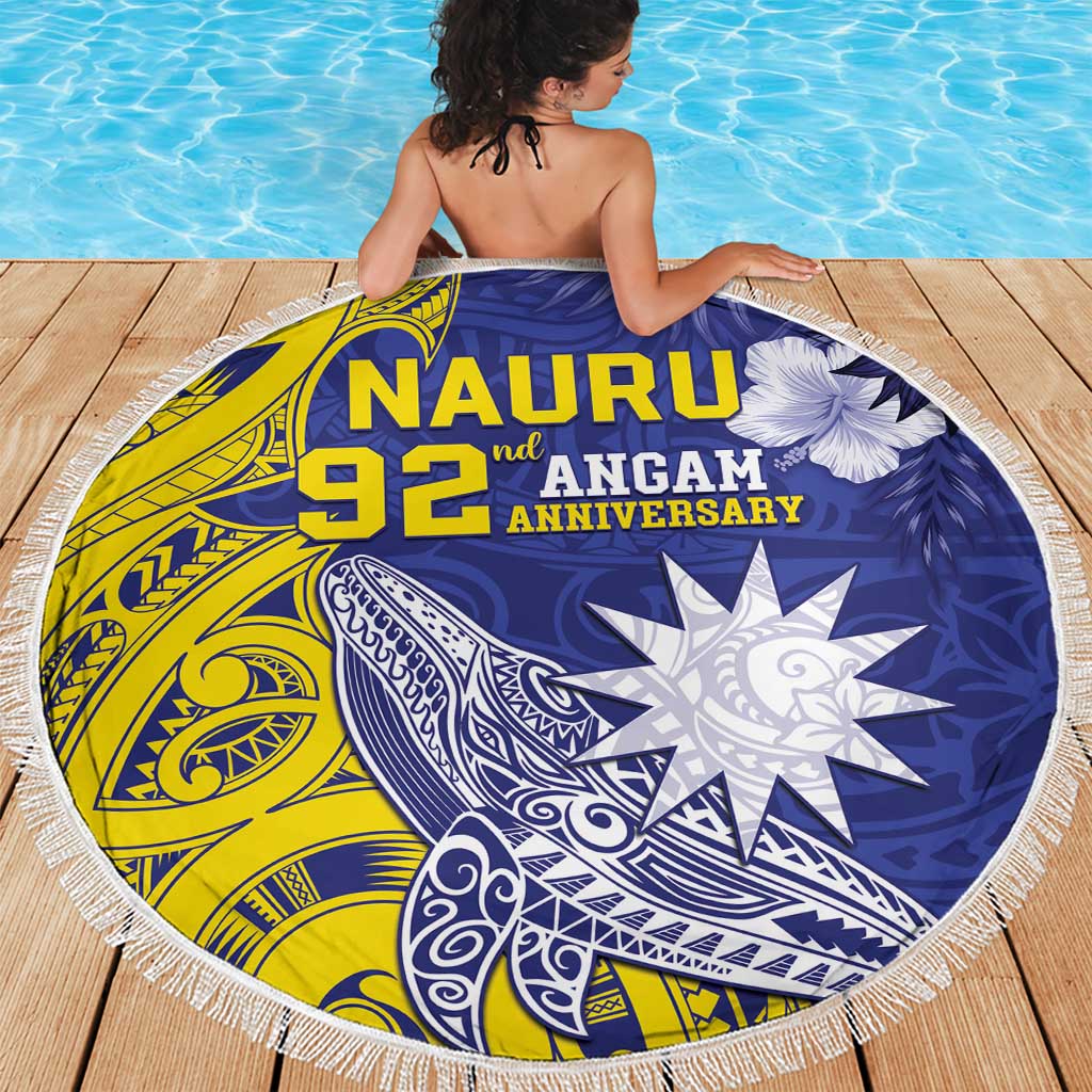 Nauru 92nd Anniversary Of Angam Beach Blanket Polynesian Whale Pattern