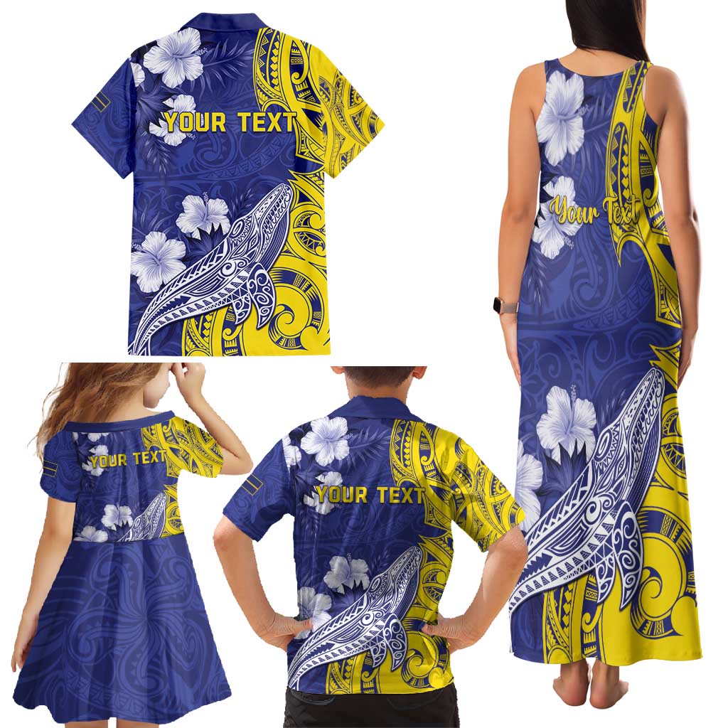 Personalised Nauru 92nd Anniversary Of Angam Family Matching Tank Maxi Dress and Hawaiian Shirt Polynesian Whale Pattern