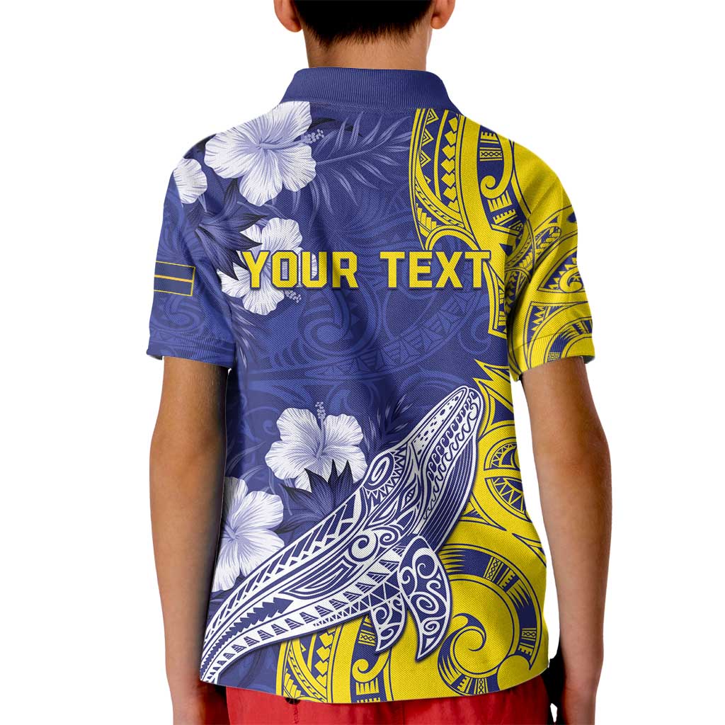 Personalised Nauru 92nd Anniversary Of Angam Kid Polo Shirt Polynesian Whale Pattern