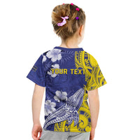 Personalised Nauru 92nd Anniversary Of Angam Kid T Shirt Polynesian Whale Pattern