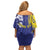 Personalised Nauru 92nd Anniversary Of Angam Off Shoulder Short Dress Polynesian Whale Pattern