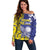 Personalised Nauru 92nd Anniversary Of Angam Off Shoulder Sweater Polynesian Whale Pattern