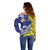 Personalised Nauru 92nd Anniversary Of Angam Off Shoulder Sweater Polynesian Whale Pattern