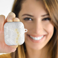 Niue White Sunday AirPods Case Niuean Hiapo With Puakenikeni Lei LT05 - Polynesian Pride