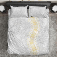 Niue White Sunday Bedding Set Niuean Hiapo With Puakenikeni Lei LT05 White - Polynesian Pride
