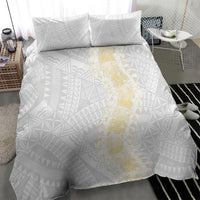 Niue White Sunday Bedding Set Niuean Hiapo With Puakenikeni Lei LT05 - Polynesian Pride
