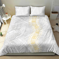 Niue White Sunday Bedding Set Niuean Hiapo With Puakenikeni Lei LT05 - Polynesian Pride