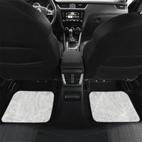 Niue White Sunday Car Mats Niuean Hiapo With Puakenikeni Lei LT05 Set 2pcs - Back White - Polynesian Pride