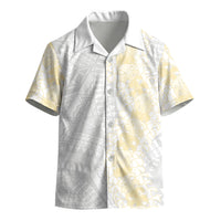 Niue White Sunday Kid Hawaiian Shirt Niuean Hiapo With Puakenikeni Lei LT05 - Polynesian Pride