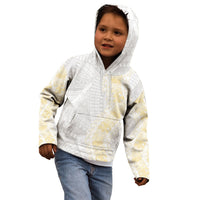 Niue White Sunday Kid Hoodie Niuean Hiapo With Puakenikeni Lei LT05 - Polynesian Pride