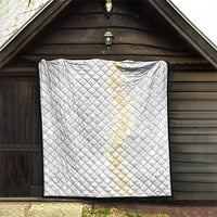 Niue White Sunday Quilt Niuean Hiapo With Puakenikeni Lei LT05 - Polynesian Pride