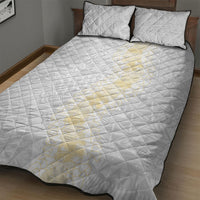 Niue White Sunday Quilt Bed Set Niuean Hiapo With Puakenikeni Lei LT05 - Polynesian Pride