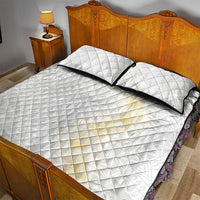 Niue White Sunday Quilt Bed Set Niuean Hiapo With Puakenikeni Lei LT05 - Polynesian Pride