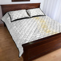 Niue White Sunday Quilt Bed Set Niuean Hiapo With Puakenikeni Lei LT05 - Polynesian Pride