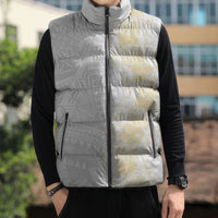 Niue White Sunday Sleeveless Puffer Jacket Niuean Hiapo With Puakenikeni Lei LT05 - Polynesian Pride