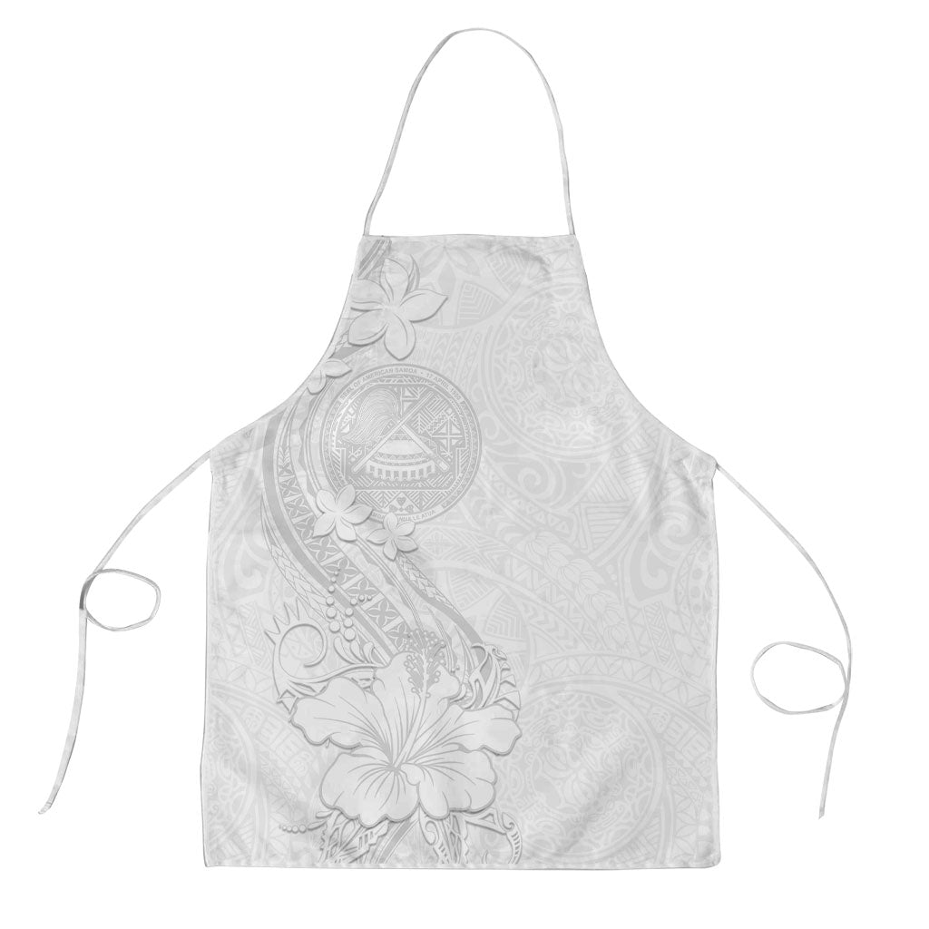 American Samoa White Sunday Apron Polynesian Pattern With Tropical Flowers LT05 White - Polynesian Pride