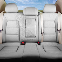 American Samoa White Sunday Back Car Seat Cover Polynesian Pattern With Tropical Flowers LT05 One Size White - Polynesian Pride