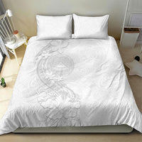 American Samoa White Sunday Bedding Set Polynesian Pattern With Tropical Flowers LT05 - Polynesian Pride