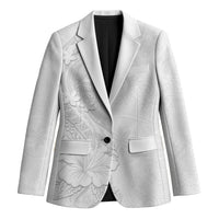 American Samoa White Sunday Blazer Polynesian Pattern With Tropical Flowers LT05 Unisex White - Polynesian Pride