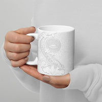 American Samoa White Sunday Ceramic Mug Polynesian Pattern With Tropical Flowers LT05 - Polynesian Pride