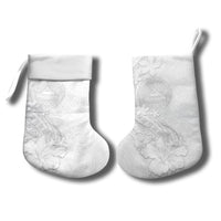 American Samoa White Sunday Christmas Stocking Polynesian Pattern With Tropical Flowers