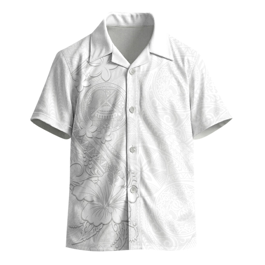 American Samoa White Sunday Kid Hawaiian Shirt Polynesian Pattern With Tropical Flowers LT05 - Polynesian Pride