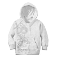 American Samoa White Sunday Kid Hoodie Polynesian Pattern With Tropical Flowers LT05 Hoodie White - Polynesian Pride