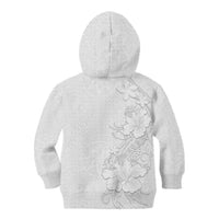 American Samoa White Sunday Kid Hoodie Polynesian Pattern With Tropical Flowers LT05 - Polynesian Pride