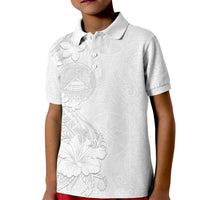 American Samoa White Sunday Kid Polo Shirt Polynesian Pattern With Tropical Flowers LT05 Kid White - Polynesian Pride