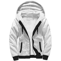 American Samoa White Sunday Sherpa Hoodie Polynesian Pattern With Tropical Flowers LT05 Unisex White - Polynesian Pride