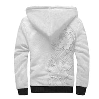 American Samoa White Sunday Sherpa Hoodie Polynesian Pattern With Tropical Flowers LT05 - Polynesian Pride