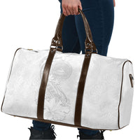 American Samoa White Sunday Travel Bag Polynesian Pattern With Tropical Flowers LT05 - Polynesian Pride