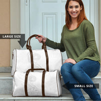 American Samoa White Sunday Travel Bag Polynesian Pattern With Tropical Flowers LT05 - Polynesian Pride