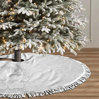 American Samoa White Sunday Tree Skirt Polynesian Pattern With Tropical Flowers