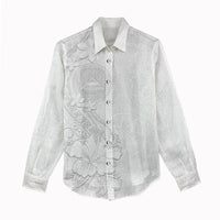 American Samoa White Sunday Women Casual Shirt Polynesian Pattern With Tropical Flowers LT05 - Polynesian Pride