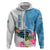 Fiji Day Hoodie Tanoa Hibiscus Fijian Tapa Masi Pattern LT05 Zip Hoodie White - Polynesian Pride