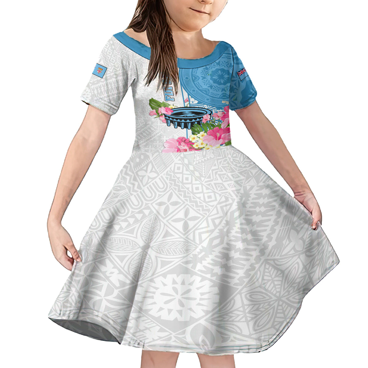 fiji-day-kid-short-sleeve-dress-tanoa-hibiscus-fijian-tapa-masi-pattern