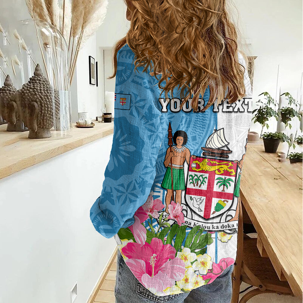 Personalized Fiji Day Women Casual Shirt Tanoa Hibiscus Fijian Tapa Masi Pattern LT05 - Polynesian Pride