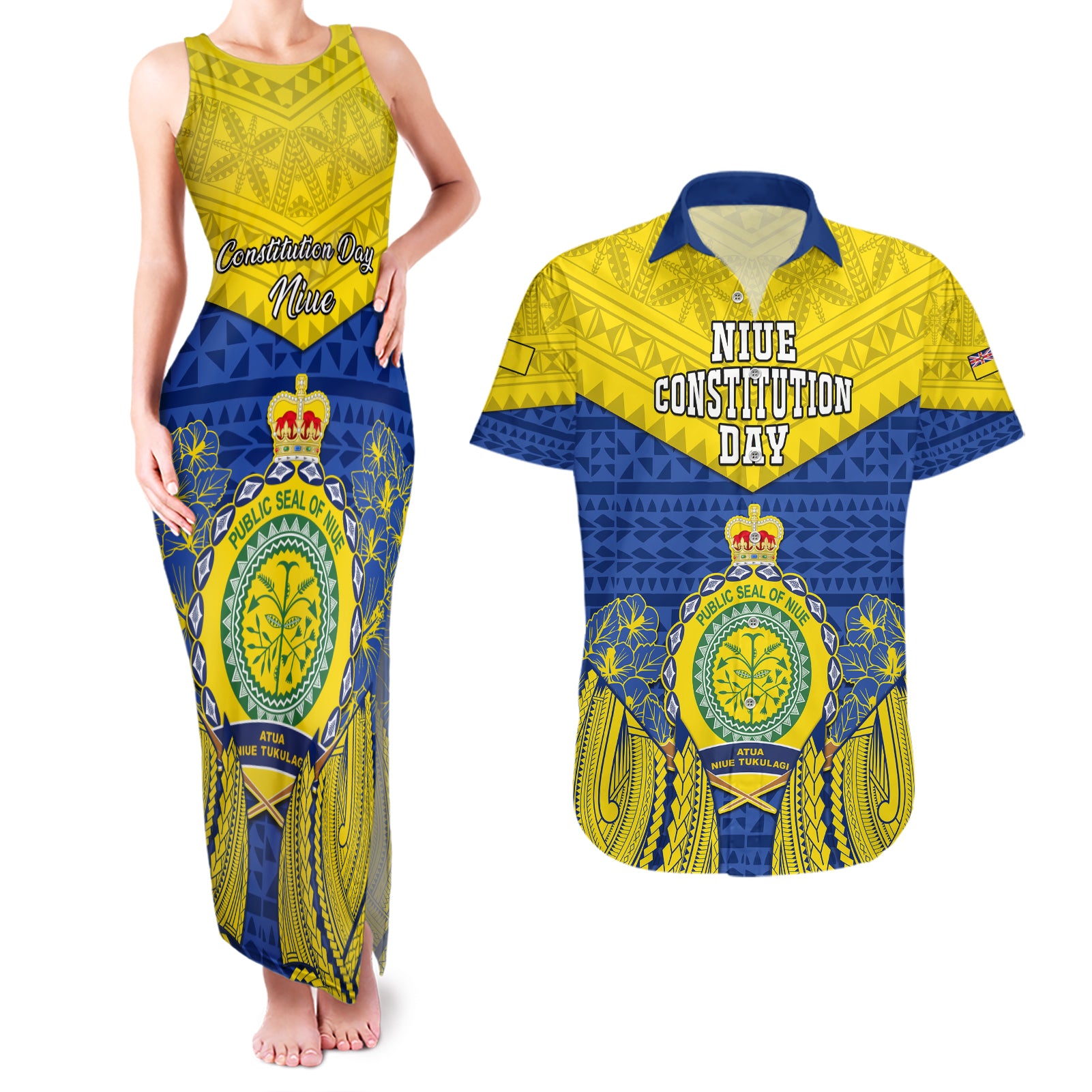 niue-constitution-day-couples-matching-tank-maxi-dress-and-hawaiian-shirt-coat-of-arms-niuean-hiapo-pattern