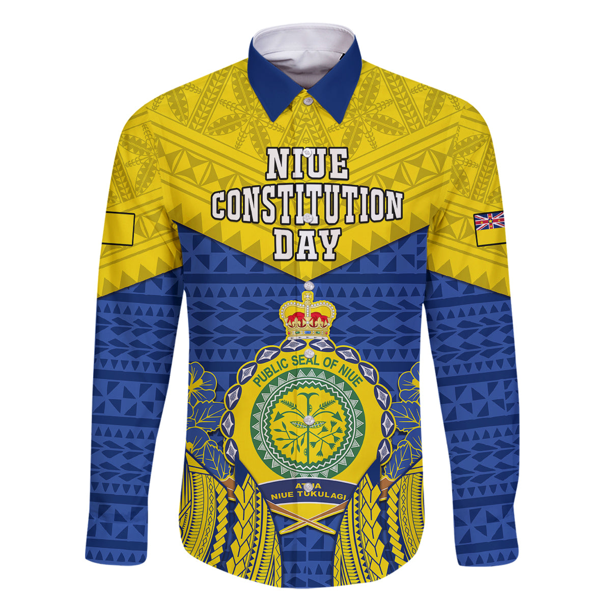niue-constitution-day-family-matching-summer-maxi-dress-and-hawaiian-shirt-coat-of-arms-niuean-hiapo-pattern