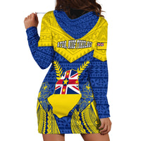 Niue Constitution Day Hoodie Dress Coat Of Arms Niuean Hiapo Pattern LT05 - Polynesian Pride
