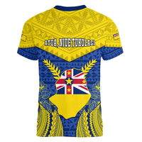 niue-constitution-day-women-v-neck-t-shirt-coat-of-arms-niuean-hiapo-pattern
